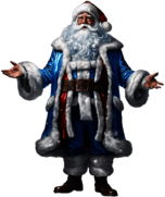 Santa Claus in a Blue and Silver Suit