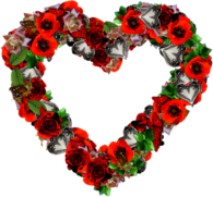 Heart Made Of Poppies and Roses