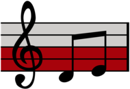 Musical Notes Red Background