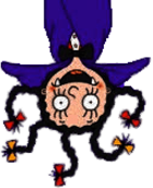 Mona the Vampire Hanging Upside Down