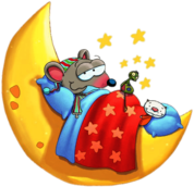 Toopy & Binoo Napping on the Moon