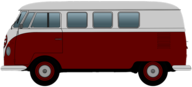 Red Volkswagen Camper Van Clipart