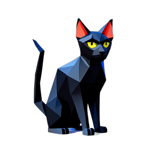 Bombay Cat, Children'S Cartoon Animation Style - Full Body, Single View, No Shadow