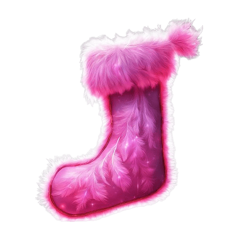 Fluffy Neon Pink Christmas Stocking