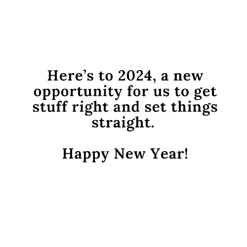 New Year 2024 Set Things Straight