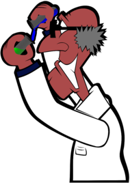 Professor Working on an Experiment