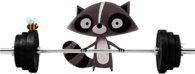 NAT Raccoon Lifting Weights