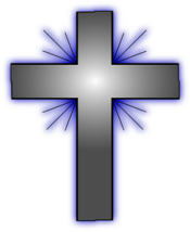 Silver Cross with Blue Flare