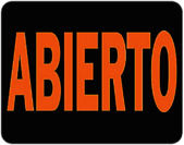 Abierto in Orange Letters