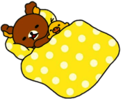 Rilakkuma Bear and Duck Friend In Sleeping Bag