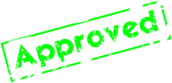 Approved Bright Green Stamp