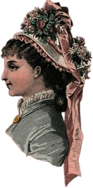 Victorian Woman Hat With Flowers