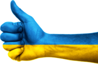 Ukrainian Flag Thumb Up Arm