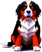 Bernese Mountain Dog, Children'S Cartoon Animation Style - Full Body, Single View, No Shadow