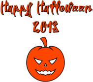 Happy Halloween 2018 Scary Font Round Pumpkin
