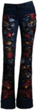 Embroidered Bell Bottom Jeans