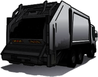 Grey Garbage Truck