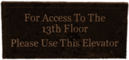 Elevator Sign 13th Floor