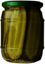 Jar of sliced pickles (gherkins)