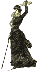 Victorian Woman Waving Goodbye