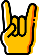 Yellow Rock N Roll Hand Icon