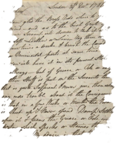 Vintage Letter Fragment Torn Paper London 1786