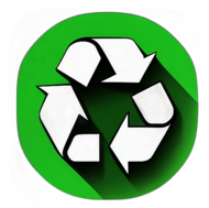 Recycling & Sustainability, Minimalist App Icon - Circle Icon Bevel Border