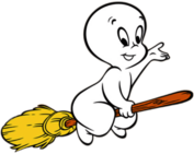 Casper Flying on A Broom