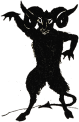 Standing Black Devil Animal Drawing