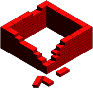 Damaged Red Brick Wall