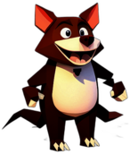 Tasmanian Devil, Cartoon Character - In The Style Of Pixar, Single View, No Shadow