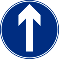 Straight Ahead Traffic Sign