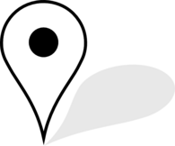 White Map Pin With Shadow