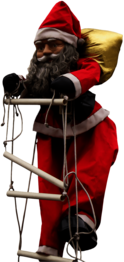 Santa Claus Puppet on Ladder
