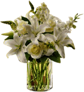 Small Bouquet Of Lilies In A Vase