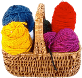 Basket With Balls Of Wool