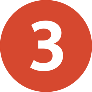 White Number 3 In Orange Circle