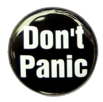 Don't Panic Black Button