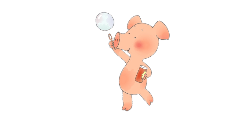 Wibbly Pig Blowing A Soap Bell