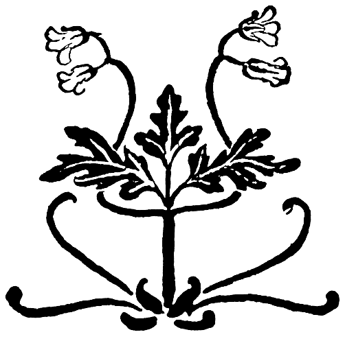 Leaves and Flowers Art Nouveau Ornament