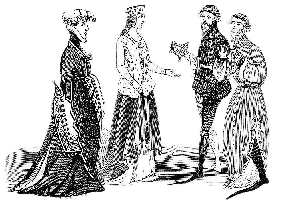 Group Of Medieval Male and Female Characters