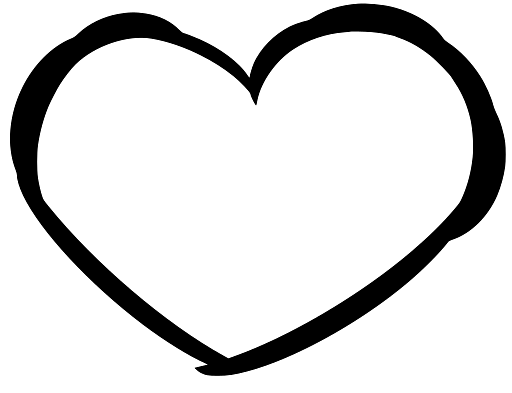Heart Shape Full Black Outline