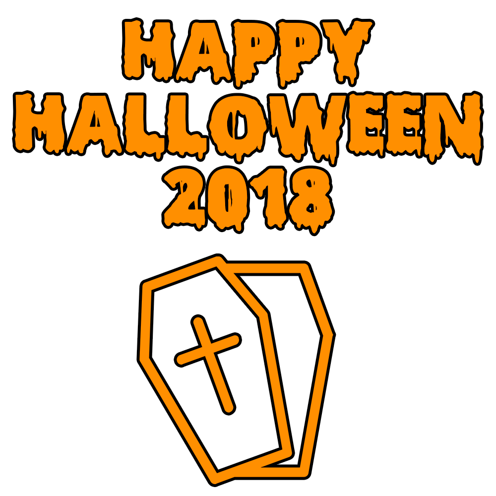 Happy Halloween 2018 Scary Coffin Bloody Font