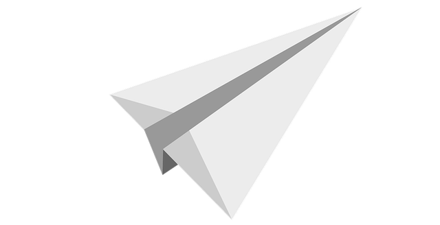 White Paper Plane Turned To the Right