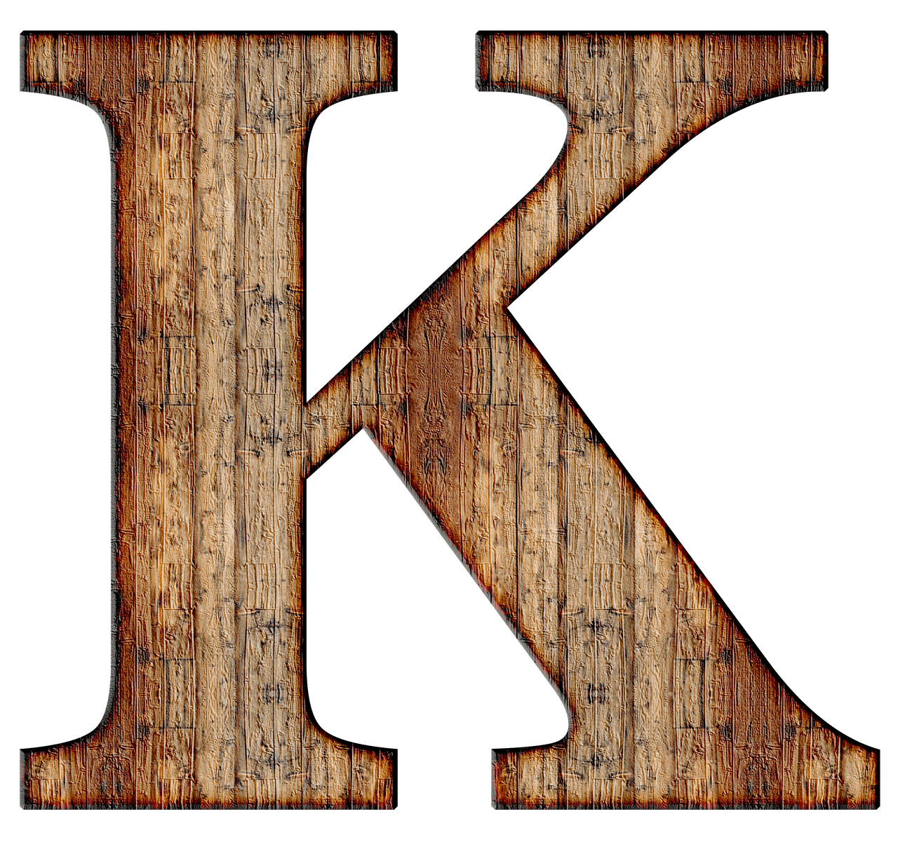 Wooden Capital Letter K