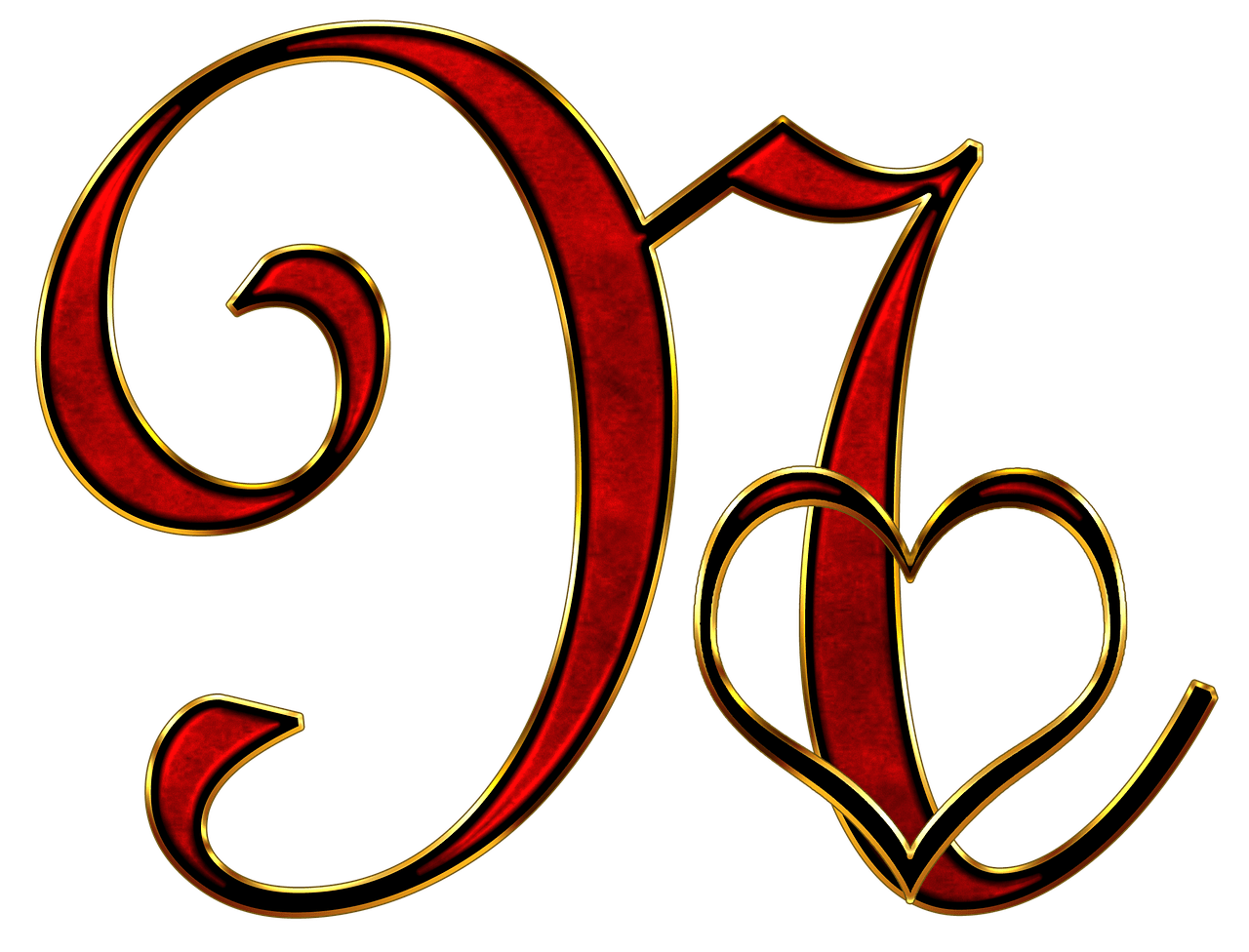 Valentine Capital Letter N