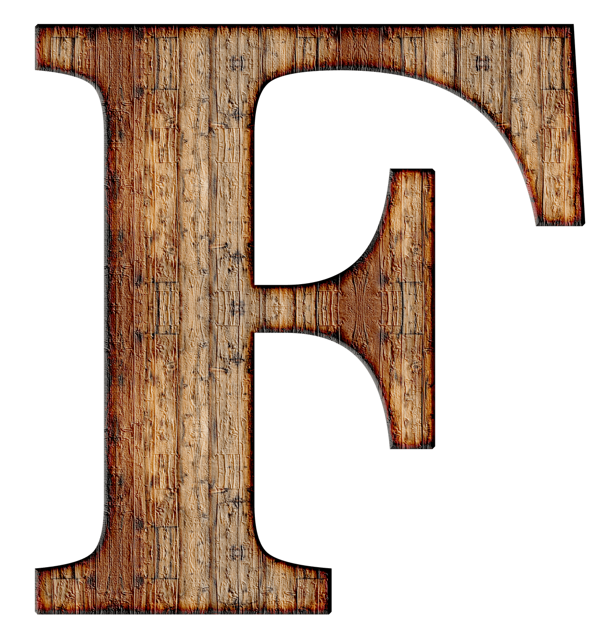 Wooden Capital Letter F