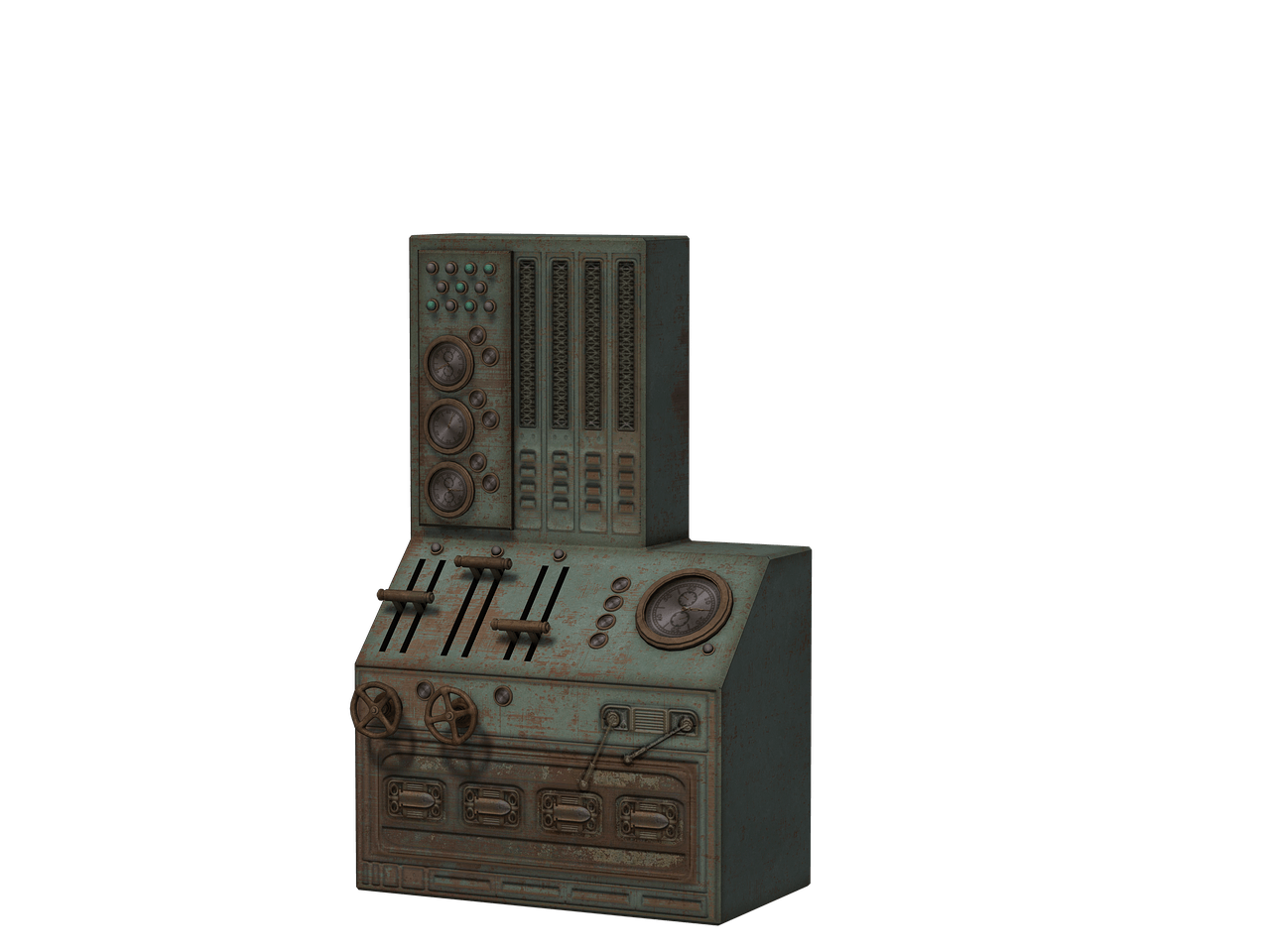 Machine With Dials and Levers Green