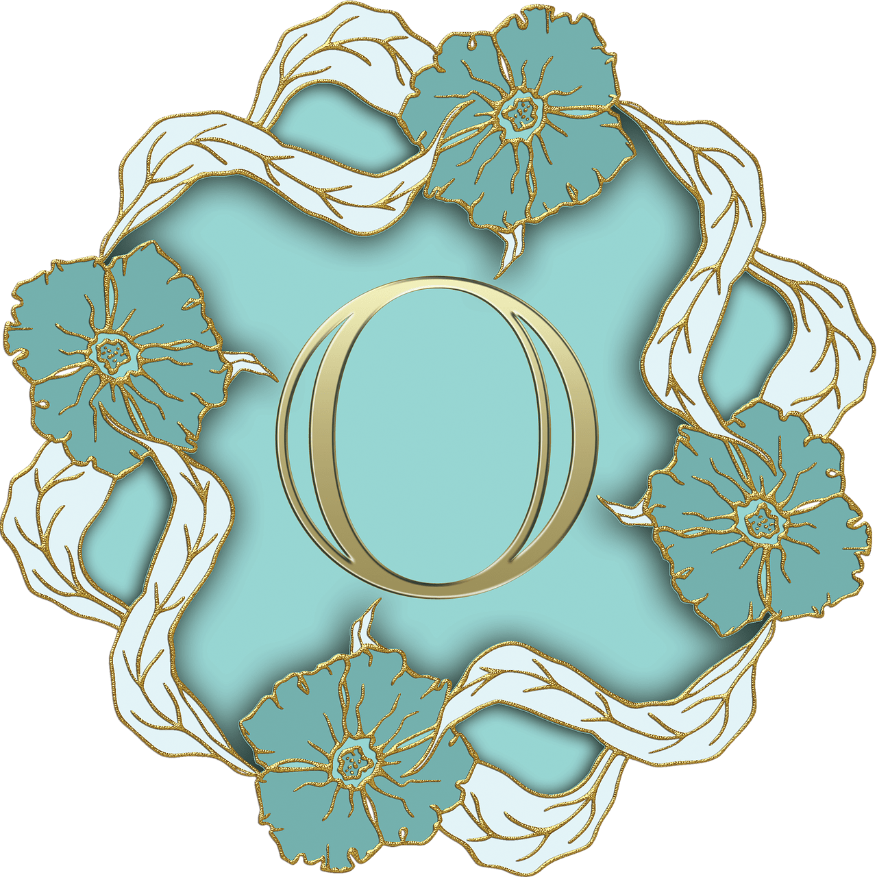 Flower Theme Capital Letter O