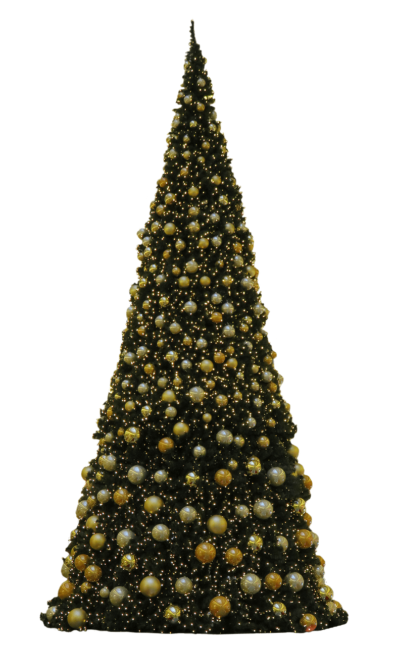 Christmas Tree Golden Baubles